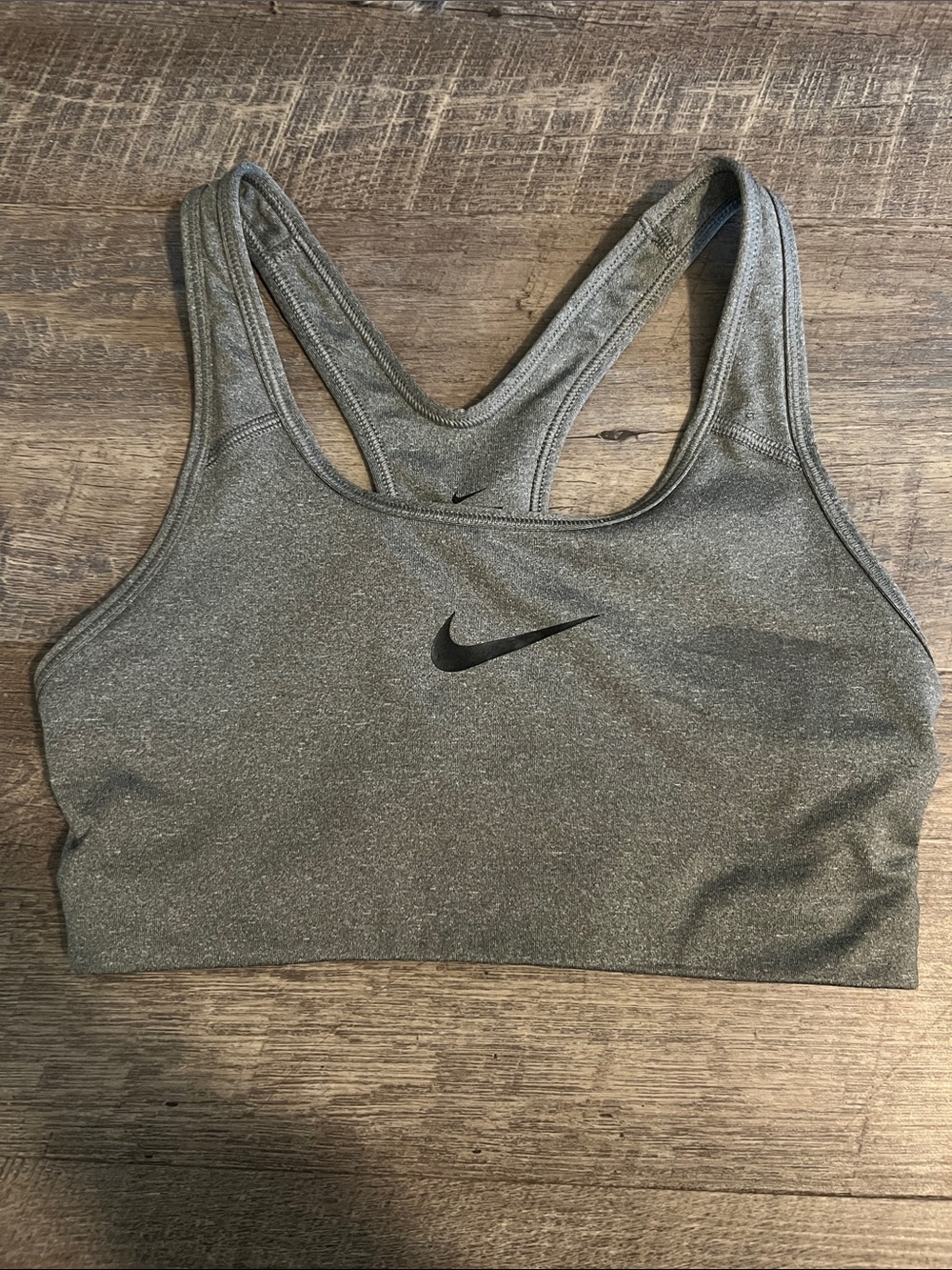 Nike Silver/Gray Racerback Sports Bra with Swoosh
